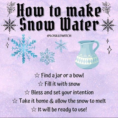 Witchcraft Community on Instagram: “❄️ Have you made Snow Water? ⛄️ . I miss the snow! Over here in Los Angeles the snow os a little tricky to track down. But i am gonna see…” Make Your Own Snow, Solstice Blessings, Water Magick, Ice Witch, Shadow Wizard, Money Gang, Make Snow, Water Magic, Water Witch