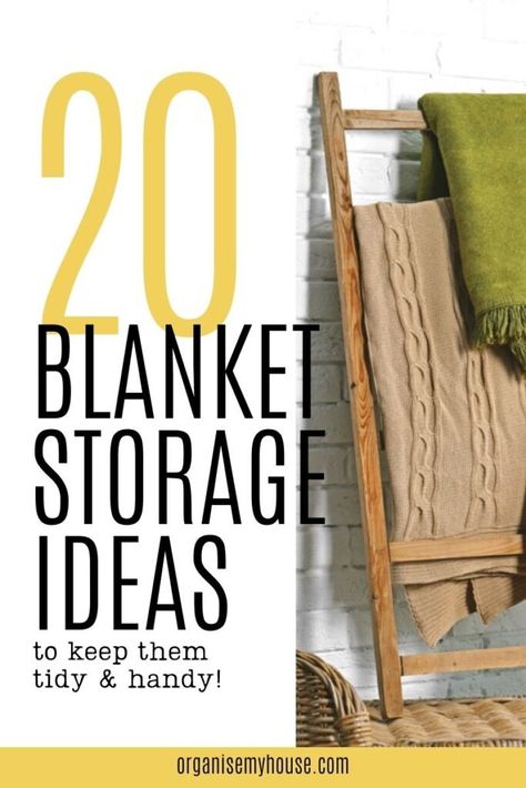 Blanket Box Diy, Blanket Storage For Nursery, Blankets Display Ideas, Hanging Blankets On Wall Hooks Living Room, Afghan Storage Ideas, Where To Store Blankets In Living Room, Blanket Organization Nursery, Where To Put Blankets In Living Room, Side Table Blanket Storage