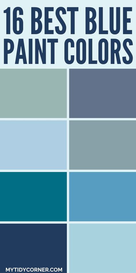 Looking for the perfect blue color? Here are the best blue paint colors for bedroom, living room and more. Create a sophisticated and inviting atmosphere in your home with best light blue paint colors, mid tone or dark blue paint colors. You will love these blue paint color ideas. Stone Blue Paint Color, Blue Painted Bedroom Ideas, Bright Blue Paint Colors, Blue Bedroom Paint Ideas, Ocean Blue Paint Colors, Best Paint For Bedroom, Animal Dot Painting, Best Light Blue Paint Colors, Blue Paint Colors For Bedroom