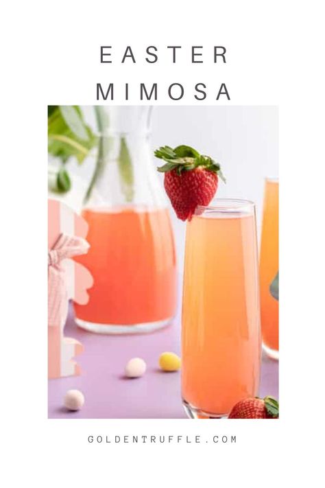 Easter Mimosa Easter Mimosas, Easter Mimosa, Easter Brunch Drinks, Easter Breakfast Brunch, Easter Morning Breakfast, Easter Breakfast Ideas, Brunch Setup, Drinks For A Party, Easter Drink