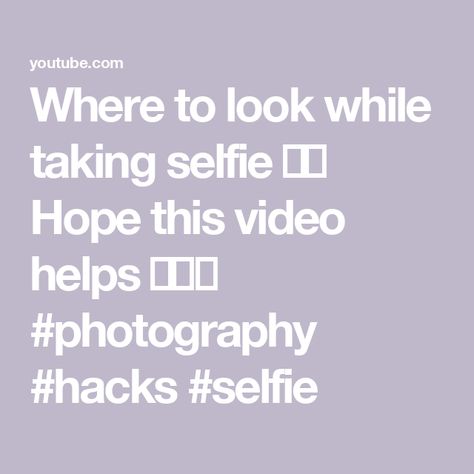 Where to look while taking selfie 🤳📸 Hope this video helps 🥰🫶🏻 #photography #hacks #selfie Health Vibes, Photography Hacks, Taking Selfie, To Look, That Look, Health, Photography