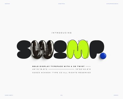 Swomp - Free Bubble Font :: Behance Bubble Typeface, Bubble Typography, Abstract Font, Font Doodle, Bubble Type, Bubble Logo, Fonts Bubble, Logo Tutorial, Font Cursive