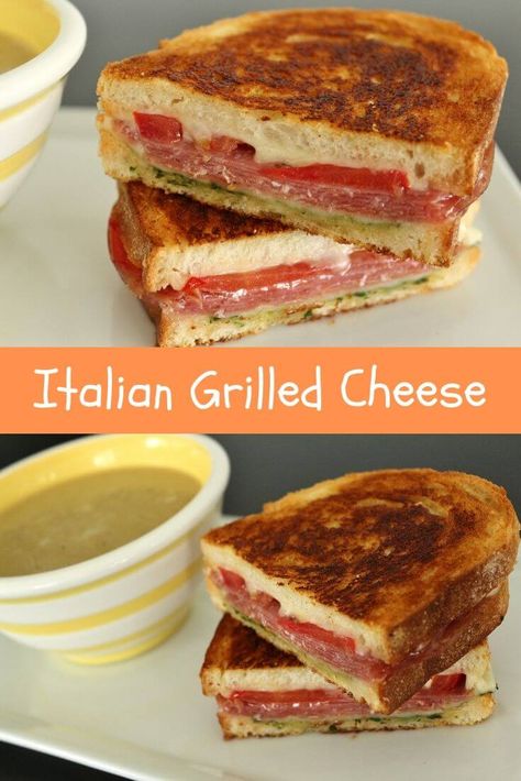 Italian Grilled Sandwich, Salami Provolone Sandwich, Gondola Sandwich Recipe, Salami Grilled Cheese Sandwiches, Italian Salami Recipe, Salami And Prosciutto Sandwich, Recipes With Salami Dinners, Grilled Cheese With A Twist, Italian Melt Sandwich