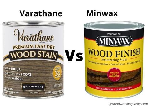 We compare two best wood polyurethane varathane vs minwax with pros and cons of each to help you pick the right one. Minwax Wood Stain, Varathane Wood Stain, Varathane Stain, Wipe On Poly, How To Apply Polyurethane, Minwax Stain, To The Window, Water Based Stain, Building Projects