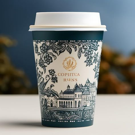 Cup Of Coffee Design Ideas, Beautiful Food Packaging, Luxury Coffee Branding, Luxury Coffee Packaging, Paper Cup Design Ideas, Cafe Cup Design, Coffee Cup Packaging Design, Coffee Packaging Design Branding, Cup Coffee Design