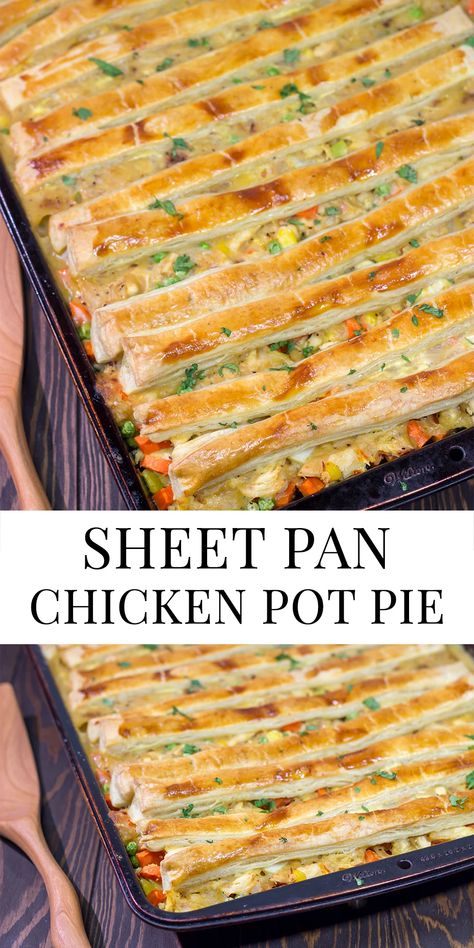 Bake Sheet Pan Meals, Sheet Pan For A Crowd, 4 Pies In One Pan, Chicken Pot Pie Sheet Pan, Sheet Chicken Pot Pie, One Pan Weeknight Dinners, Fall Chicken Recipes Sheet Pan, Healthy One Pan Casserole, Fall Dinners With Chicken