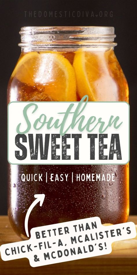 Sun Sweet Tea Recipe, Best Southern Sweet Tea Recipe, Healthy Sweet Tea, How To Make Sweet Tea With Tea Bags, Sweet Tea With Honey, Southern Style Sweet Tea, Home Made Sweet Tea, How To Make Southern Sweet Tea, Southern Sweet Tea Recipe Gallon