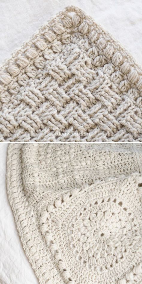 Basket Weave Crochet Blanket Edging, Crochet Bubble Border, Crochet Scalopped Edge, Crochet Borders For Fleece Blankets, Cute Crochet Edging, C2c Crochet Border, Ribbed Crochet Border, Crochet Sleeve Edging, Baby Blanket Crochet Border Patterns