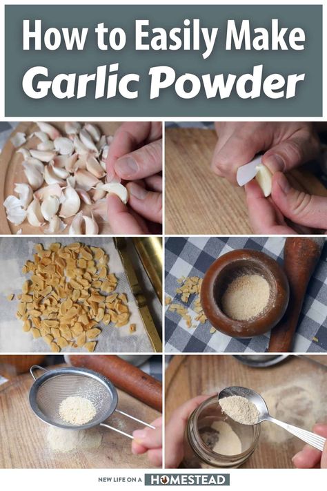 Making your own garlic powder is easy, and it is totally superior to the store-bought stuff. Learn how here. #garlic #recipe #homesteading Canning Jar Labels, Vegetable Harvest, Garlic Recipe, Fermented Drink, Cooking Homemade, Ball Mason Jars, Homemade Spices, Homemade Seasonings, Backyard Farming