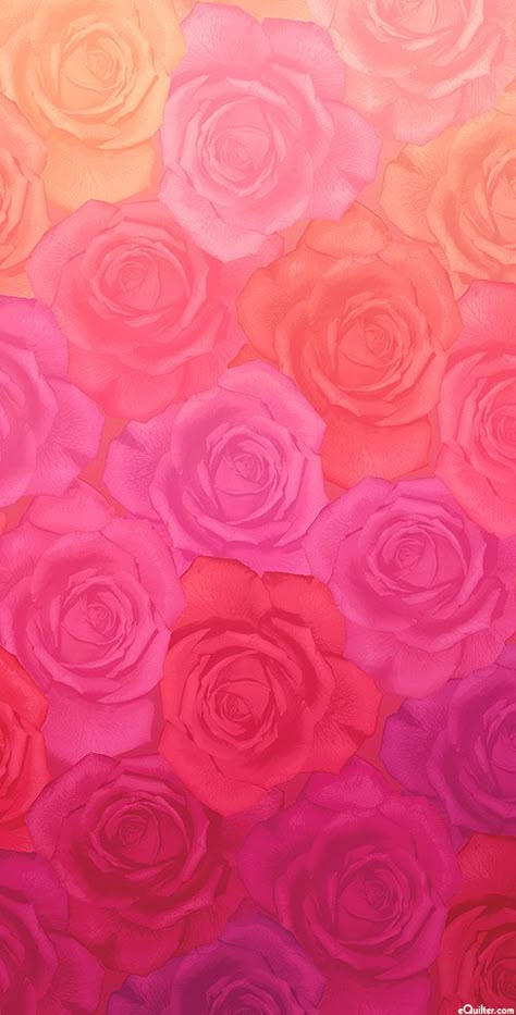 Digital Prints For Fabrics, Digital Print Fabric Design, Rose Print Pattern, Rose Print Fabric, Ombre Print, Rose Background, Roses Pattern, Quilt Fabrics, Pink Orange Yellow