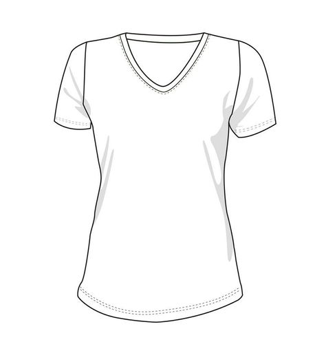 Fun t-shirts featuring flannel shirt drawing references, perfect for holiday and casual looks with a stylish twist. T Shirt Technical Drawing, Shirt Technical Drawing, T Shirt Sketch, V Neck Tshirt, Shirt Sketch, Tshirt Drawing, Shirt Drawing, Flat Sketches, Womens Tshirt