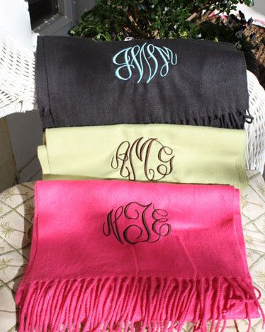 Personalized Christmas Gift -Cashmere Feel Monogrammed Scarves - Monogrammed Scarf from The Palm Gifts Personalized Scarves, Monogrammed Scarf, Monogram Ideas, Applique Monogram, Congratulations Gift, Embroidery Monogram, Monogrammed Items, Monogram Gifts, Business Gifts