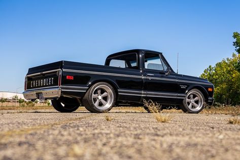 John’s Roadster Shop Survivor Series 1969 Chevrolet C10 on Forgeline Forged Three Piece RS5 Wheels, side view 1969 C10, 1969 Chevy C10, Pro Touring Cars, Roadster Shop, Shop Truck, C10 Trucks, Survivor Series, Chevrolet C10, Engine Swap