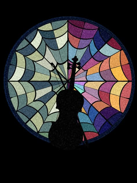 Black Cello, Rainbow window, Wednesday Addams Cello, Spider Web Window Wednesday Wallpaper Laptop, Enid And Wensday, Wednesday Addams Illustration, Wednesday Poster, Black Cello, Wednesday Wallpaper, Patterns To Draw, Background Screensavers, Hand Painted Bags