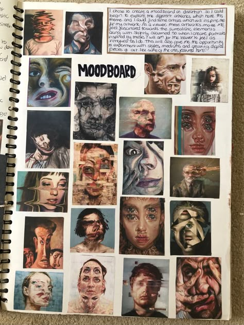 Mindmaps Art A Level, Textiles Gcse Coursework, Distortion Artist Research, Presenting Photos Gcse Art, Portrait Artist Research Page, Gcse Art Sketchbook Identity, Portraiture Title Page, Fragments Art Gcse Title Page, Curved And Straight Art Gcse