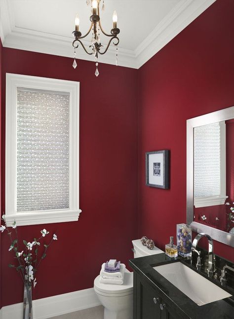 Benjamin Moore’s bestselling red paint colors – Room Lust Modern Bathroom Colours, Red Bathroom Decor, Red Paint Colors, Red Bathroom, Red Bedroom, Bathroom Paint, Bathroom Red, Bad Inspiration, Bathroom Paint Colors