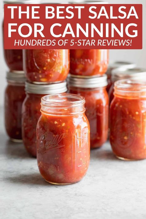 The BEST homemade salsa for canning. Have fresh tomatoes? Then you'll want to make this salsa, either hot or mild. It's so delicious and inexpensive to make! #salsa #canning #tomatoes #healthy | www.delishknowledge.com Homemade Salsa For Canning, Freezer Salsa, Mild Salsa Recipe, Salsa For Canning, Canning Homemade Salsa, Best Homemade Salsa, Garden Canning, Canned Salsa, Canned Salsa Recipes