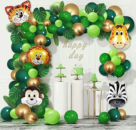 Safari Theme Birthday Party, Safari Birthday Party Decorations, Jungle Theme Decorations, Jungle Theme Birthday Party, Animal Themed Birthday Party, Wild Birthday Party, Jungle Theme Parties, Jungle Theme Birthday, Jungle Birthday Party