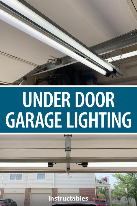 Garage Door Lights Interior, Garage Door Opener Ideas, Cool Garage Lighting, Garage Lighting Interior Ceilings, Garage Door Lighting, Garage Door Light, Garage Interior Ideas, Garage Lighting Ideas, Workshop Lighting