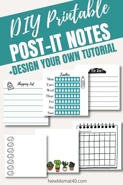 DIY Post It Notes on Your Printer - New Mom at 40 Printing On Post It Notes Template, Print On Post It Notes Template, Sticky Note Template Free Printable, Printable Post It Notes Templates, Post It Printable Template, Post It Template Free Printable, Printable Post It Notes, Diy Post It Notes, Diy Sticky Notes