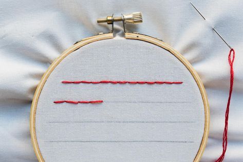 This Simple Straight Stitch Tutorial is definitely one you will want to learn if you are just starting to try embroidery. The straight stitch is a really great stitch to know and learn because it is super versatile when it comes to embroidery. Straight Stitch Embroidery, French Knot Hairstyle, Knot Stitch, Knot Embroidery, French Knot Stitch, French Knot Embroidery, Cross Stitch Thread, Basic Embroidery Stitches, Stitch Tutorial