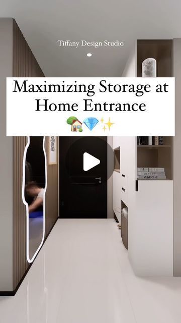 Tiffany design studio💎 on Instagram: "Increasing Storage Capacity at home entrances 🏡💎✨ • • • #tiffanydesignstudio #closetdesign #entrancedesign" Tiny Entrance Hall Ideas, Hall Wardrobe, Home Entrances, Tiny Bedroom Design, House Interior Design Styles, Packing Hacks Clothes, Hall Furniture, Packing Hacks, Interior Design Your Home