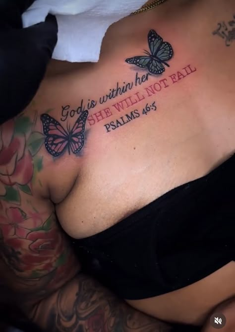 Healing Quotes Spiritual Tattoo, Thigh Tats Black Women, God Related Tattoos Forearm, Black Women Spiritual Tattoos, Tattoo Ideas Stomach For Women, Best Places To Get Tattoos, Virgo Tatoos Woman, Tattoo Across Chest, Backtattoos Back For Woman