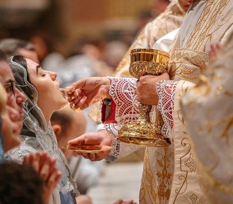 Latin Mass Wedding, Catholic Core, Catholic Communion, Catholic Wedding Traditions, Catholic Wedding Ceremony, Traditional Catholicism, Holy Eucharist, Church Aesthetic, Orthodox Wedding