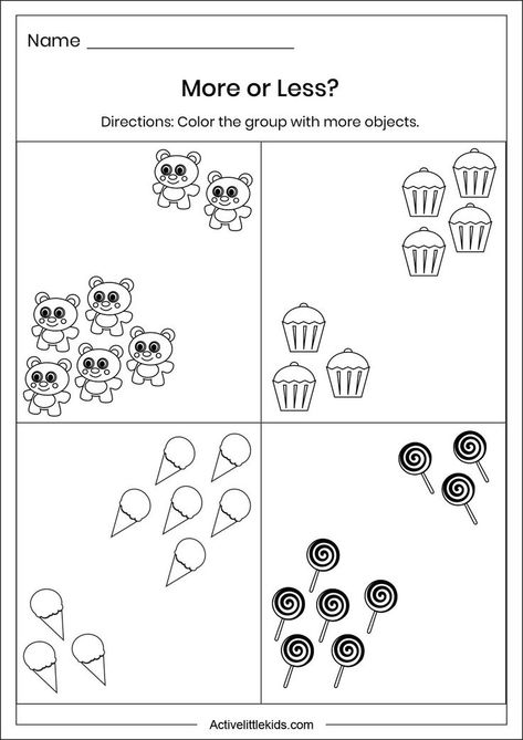 Math Papers For Kindergarten, Worksheets For Ukg Maths, One More Worksheets Kindergarten, Worksheets For Kg Students, More Less Worksheet Kindergarten, Language Worksheets For Kindergarten, Senior Kindergarten Worksheets, One And Many Worksheet For Kindergarten, More And Less Worksheets Kindergarten