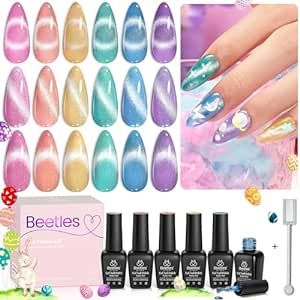 EEEEP! Always wanted to try cat eye designs! And in spring colors Beetles Gel Polish, Cat Eye Nail, Nail Polish Kit, Led Diy, Beetles, Uv Led, Gel Nail, Gel Nail Polish, Gel Polish