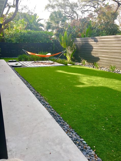 Rectangle Backyard, Cement Backyard Ideas, Backyard Turf And Concrete, Fake Grass Small Backyard Ideas, Turf Backyard Ideas, Desert Landscaping With Artificial Turf, Small Backyard Landscaping Astroturf, Backyard With Astroturf, Hardscape Backyard