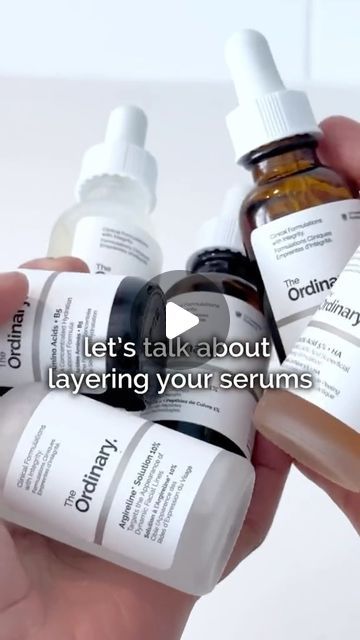 The Ordinary on Instagram: "We’re breaking down how to layer your skincare products.   Follow these golden rules for a thorough routine:  1) Apply 2-3x drops of each serum.  2) Water-based solutions first, followed by anhydrous or oil formulations, and finally cream/suspension formulas.   3) Apply from thinnest to thickest consistency.  4) Have more than one water-based formula? You can also apply it in order of priority - this means if the product targets the skin concern that is a higher priority to you, apply it first!   We hope this helps get you started on your perfect routine.   Got any questions? Leave them below 👇" Ordinary Routine, Ordinary Skincare Routine, Perfect Routine, The Ordinary Skincare Routine, Skincare Routine Order, Ordinary Skincare, The Ordinary Skincare, Golden Rules, March 5