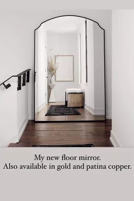 #LTKhome #LTKfamily Floor Mirror Ideas, Tudor Arch, Japanese Minimalist Bedroom, Black Floor Mirror, Oversized Floor Mirror, Large Floor Mirror, Entry Mirror, Huge Mirror, Floor Length Mirror