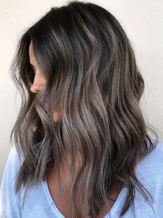 Brown Strands, Ash Brown Hair Color, Ash Hair, Ash Hair Color, Ash Brown Hair, Silver Blonde, Brunette Balayage Hair, Brunette Color, Brown Hair Balayage