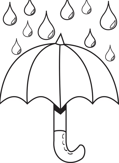 Umbrella Day Coloring Pages : Umbrella With Raindrops Coloring ... Umbrella Coloring Page, Student Crafts, Kindergarten Coloring Pages, Kids Umbrellas, Easy Halloween Crafts, Autumn Crafts, Color Worksheets, Cute Coloring Pages, Free Printable Coloring