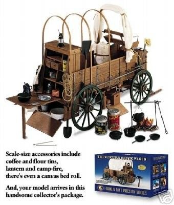 Franklin Mint: Diecast Western Chuck Wagon - 1:16 scale | #47689992 Old West Photos, Horse Wagon, Chuck Box, Horse Drawn Wagon, Cattle Drive, Wagon Cart, Old Wagons, Wooden Wagon, Chuck Wagon