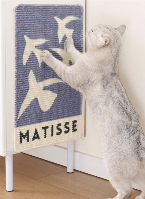 Gorgeous Matisse inspired cat scratcher Wall Scratcher For Cats, Cute Cat Scratcher, Cat Scratcher Diy, Matisse Cat, Wall Couch, Diy Cat Scratcher, Cat Scratcher Post, Tiny Room, Cat Scratch