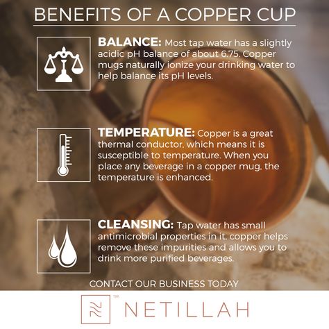 Foods With Copper, Copper Benefits Health, Sauna Health Benefits, Benefits Of Copper, Copper Benefits, Copper Cup, Copper Cups, Copper Mugs, Tea Benefits