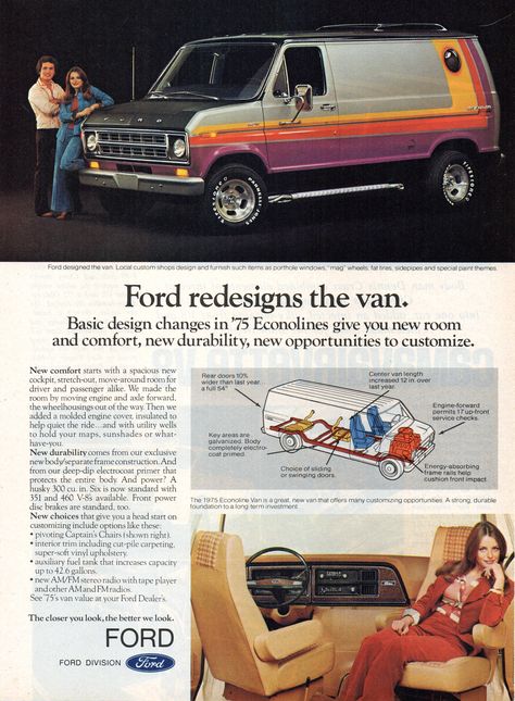 Ford Custom Van, Beer Van, Retro Vans, Ford Econoline Van, Econoline Van, Automobile Advertising, Ford Lincoln Mercury, Ford Van, Classic Vans