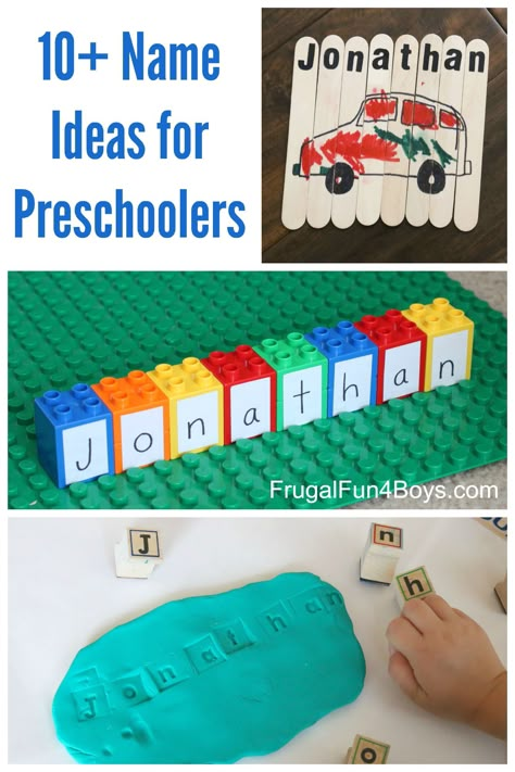 Simple Name Activities for Preschoolers - 10+ Name Games Preschool Language Arts Activities, Name Activities For Preschoolers, Name Writing Activities, Preschool Language Arts, Name Activities Preschool, Preschool Names, Name Practice, Preschool Language, Name Recognition