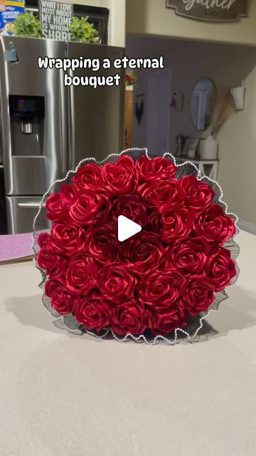 Satin Bouquet, Rose Ribbon, Bouquet Tutorial, Bouquet Roses, Eternal Rose, Ribbon Bouquet, Ribbon Roses, Hair Tutorials, Instagram Reels