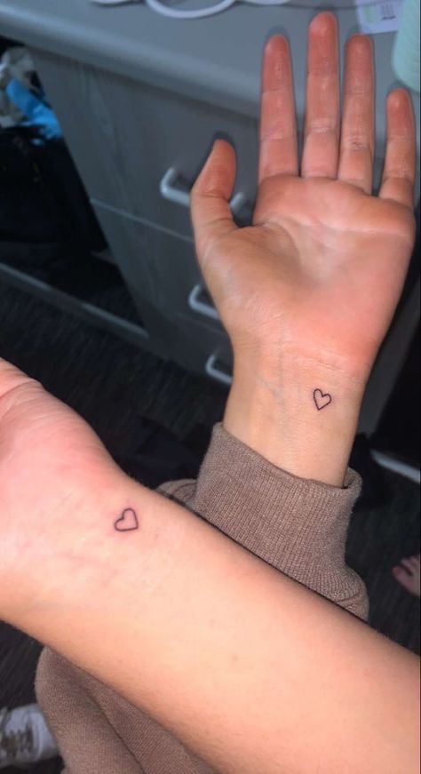 Cute Bestie Matching Tattoos, Matching Tattoos For Best Fr, Small Tattoos With Sister, Small Matching Tattoos Behind Ear, Sister Saying Tattoos, Matching Tattoos Small Friends, Fine Line Bestie Tattoo, Matching Bsf Tattoo Ideas, Tattoo Ideas Female Matching Friends