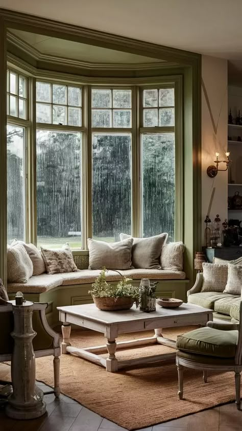 26+ Bay Window Seating Ideas for a Breathtaking Living Room View Seating Nook Living Room, Large Bay Window Living Room, Bay Window Chairs, Bow Window Ideas Living Room, Window Living Room Ideas, Window With Bench, Bay Window Living Room Ideas, Bay Window Ideas Living Room, Curtains For Bay Window