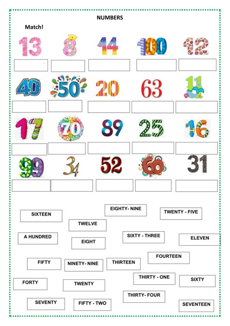 Numbers 1-100 online worksheet for GRADE 2. You can do the exercises online or download the worksheet as pdf. Ingles Kids, Number Words Worksheets, Numbers 1 100, Numbers Worksheets, English Activities For Kids, 1 To 100, Teaching Numbers, Montessori Toddler Activities, Learning English For Kids