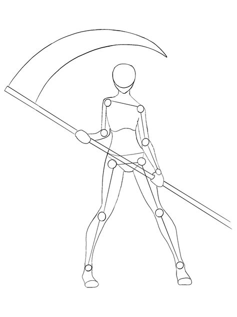 Character With A Scythe, Scythe Holding Poses Drawing, Drawing Poses With Scythe, Dynamic Scythe Pose Reference, Poses With A Scythe, Scythe Art Reference, Sythe Poses Drawing Reference, Dynamic Scythe Pose, Scythe Poses Drawing Reference Male