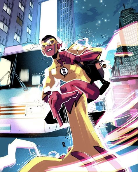 Wallace West Dc, Wallace West, Dc Speedsters, Comic Book Costumes, Flash Family, Flash Comics, Book Costumes, Dc World, Kid Flash