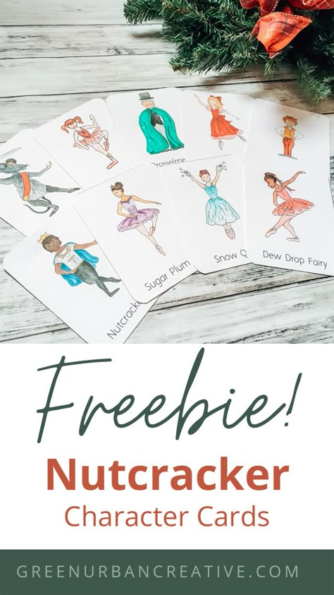 Free Nutcracker ballet flashcards with hand-drawn watercolor illustrations of the beloved characters! #nutcracker #ballet #flashcards #free #printable Nutcracker Ballet Characters, Nutcracker Ballet Crafts, Nutcracker Printables Free, Nutcracker Tea Party Ideas, Nutcracker Games, Nutcracker Activities, Flashcards Free Printable, Nutcracker Tea Party, Nutcracker Image