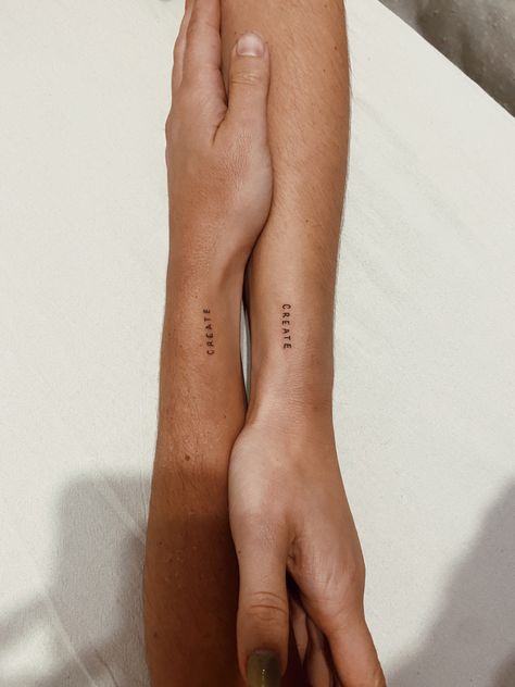 Text Tattoo Minimal, Words Small Tattoo, Subtle Word Tattoos, Minimalistic Date Tattoo, Name Tattoo Arm Placement, Minimal Date Tattoo, Minimalist Tattoo Placement For Women, Minimalistic Writing Tattoo, One Word Tattoo Placement Ideas