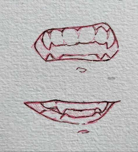 How To Draw Mouth With Fangs, Mad Mouth Drawing, Cat Fangs Tattoo, Fangs Drawing References, Mouth Yelling Drawing, Scared Mouth Drawing, How To Draw Fangs, Fangs Sketch, Mouth With Fangs Drawing