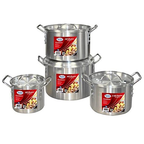 Aramco AI-28-4 8 Piece Stock Pot Set, Large, Aluminum Gerobak Dorong, Kitchenware Set, Stock Pots, Pasta Pot, Pots And Pans Sets, Prep Kitchen, Bright Kitchens, Stock Pot, Cooking Pot